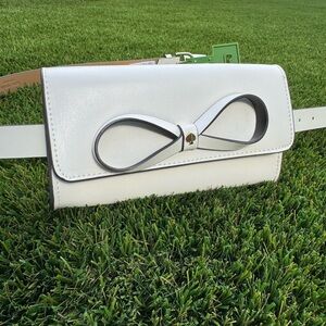 White leather Kate Spade belt bag NWT